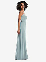 Side View Thumbnail - Morning Sky Tie-Back Cutout Maxi Dress with Front Slit