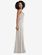 Side View Thumbnail - Oyster Tie-Back Cutout Maxi Dress with Front Slit