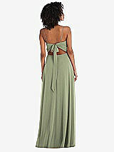 Rear View Thumbnail - Sage Tie-Back Cutout Maxi Dress with Front Slit