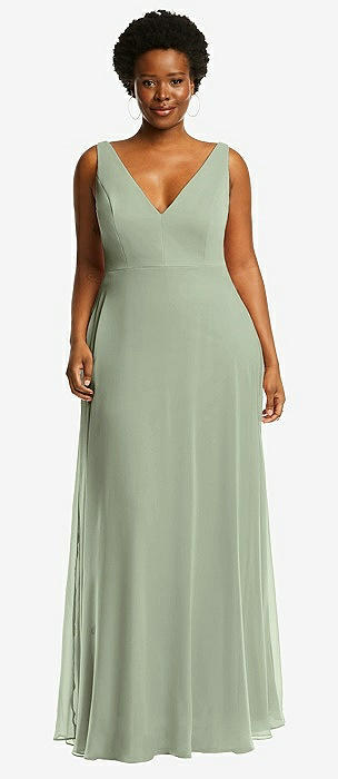 Plus size sage top bridesmaid dresses