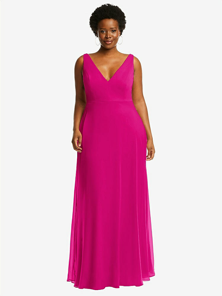 Hot pink chiffon outlet maxi dress