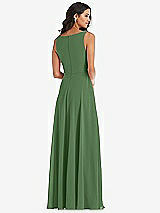 Alt View 5 Thumbnail - Vineyard Green Deep V-Neck Chiffon Maxi Dress