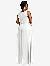 Rear View Thumbnail - White Deep V-Neck Chiffon Maxi Dress