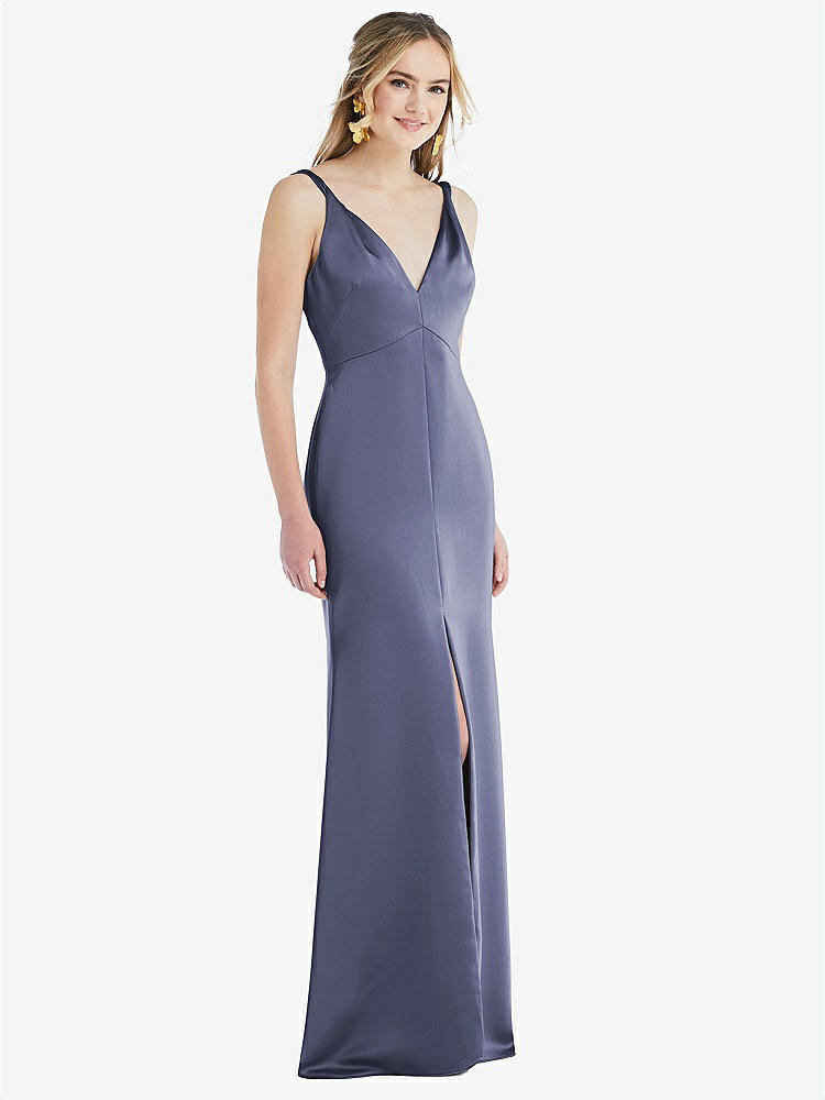 V neck draped hotsell jersey bridesmaid dress