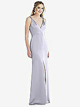 Front View Thumbnail - Silver Dove Twist Strap Maxi Slip Dress with Front Slit - Neve