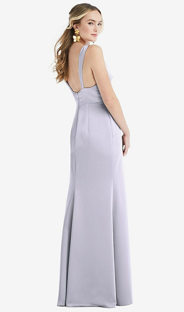 Back View - Silver Dove Twist Strap Maxi Slip Dress with Front Slit - Neve