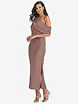 Side View Thumbnail - Sienna Draped One-Shoulder Convertible Midi Slip Dress