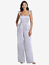 Alt View 1 Thumbnail - Silver Dove Ruffled Sleeve Tie-Back Jumpsuit with Pockets
