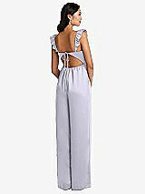 Rear View Thumbnail - Silver Dove Ruffled Sleeve Tie-Back Jumpsuit with Pockets
