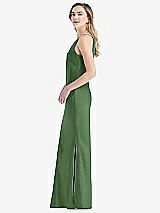 Side View Thumbnail - Vineyard Green One-Shoulder Asymmetrical Maxi Slip Dress