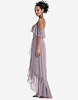 Side View Thumbnail - Lilac Dusk Off-the-Shoulder Ruffled High Low Maxi Dress
