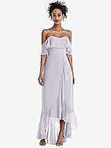 Front View Thumbnail - Moondance Off-the-Shoulder Ruffled High Low Maxi Dress