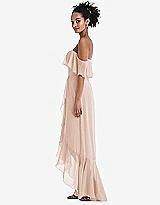Side View Thumbnail - Cameo Off-the-Shoulder Ruffled High Low Maxi Dress