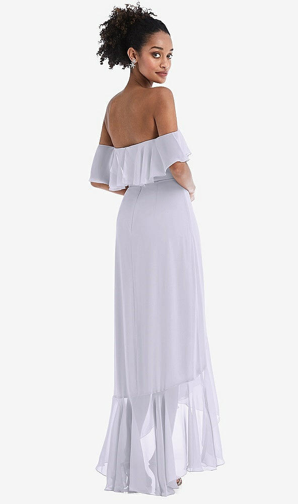 Back View - Silver Dove Off-the-Shoulder Ruffled High Low Maxi Dress