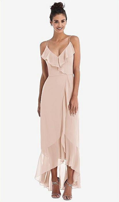 Boutique chiffon frill wrap maxi clearance dress