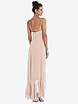 Rear View Thumbnail - Cameo Ruffle-Trimmed V-Neck High Low Wrap Dress