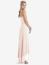 Side View Thumbnail - Blush Scoop Neck Ruffle-Trimmed High Low Maxi Dress