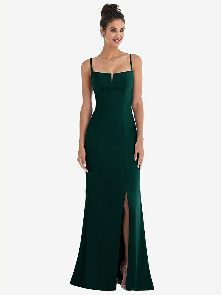 Open-back High-neck Halter Trumpet Bridesmaid Dress In Evergreen