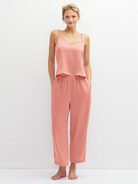 Whisper Satin Wide-Leg Lounge Pants with Pockets