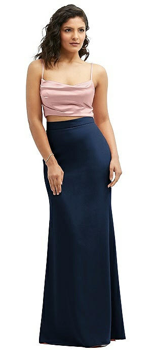 Crepe Mix-and-Match High Waist Fit and Flare Skirt