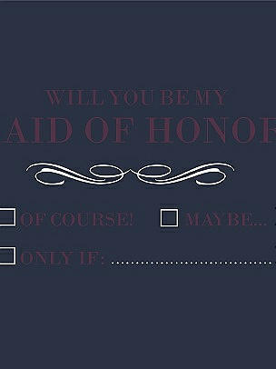 Will You Be My Maid of Honor Card - Checkbox