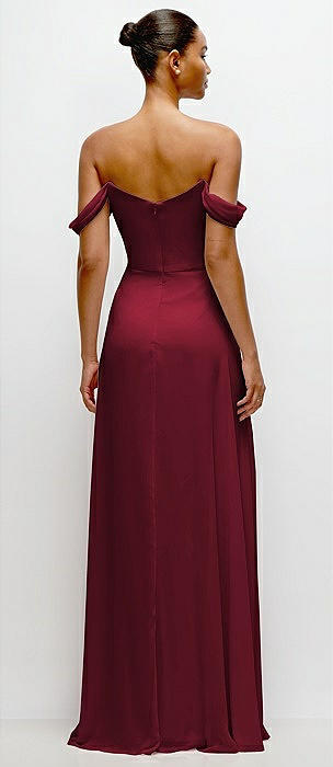 Square Neck Fit and Flare Maxi Dress in Maroon