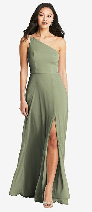 Unscripted women's fashion all in one Sage green one shoulder