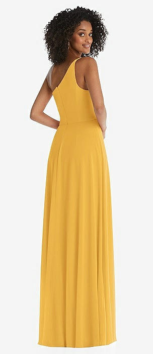 Mustard yellow clearance chiffon dress