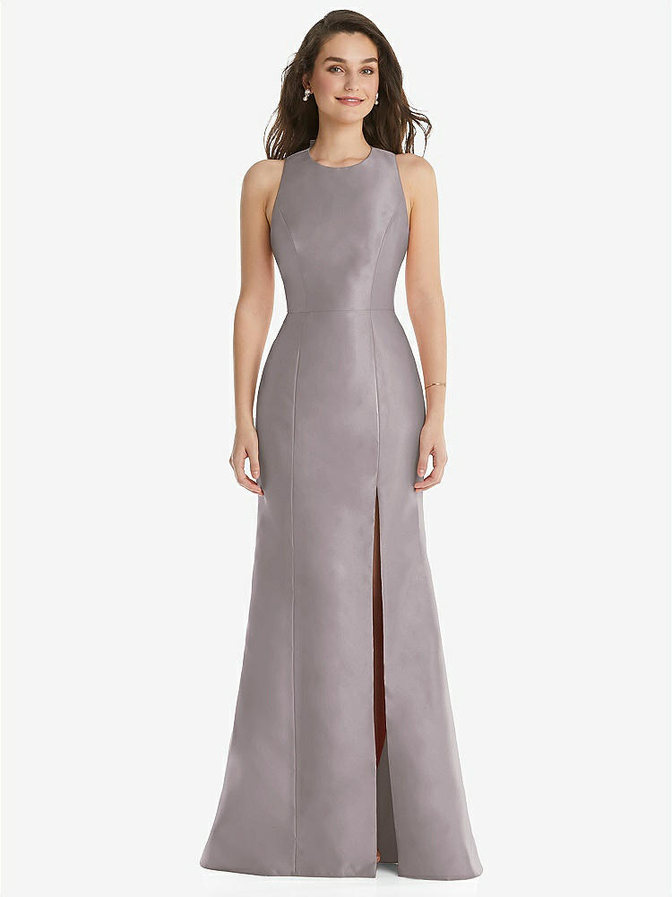 Sleeveless Blouson Bodice Trumpet Bridesmaid Dress In Cashmere Gray