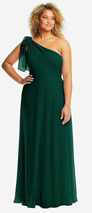 Emerald Green One Shoulder Column Dress (3106971)