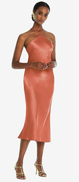 Terracotta Copper Halter Bridesmaid Dresses