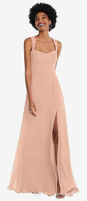 Peachy pink hot sale bridesmaid dresses