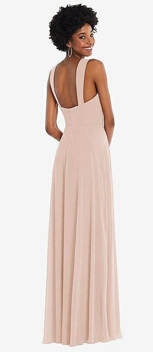 Satin Square Neck Tank Bridesmaid Dress