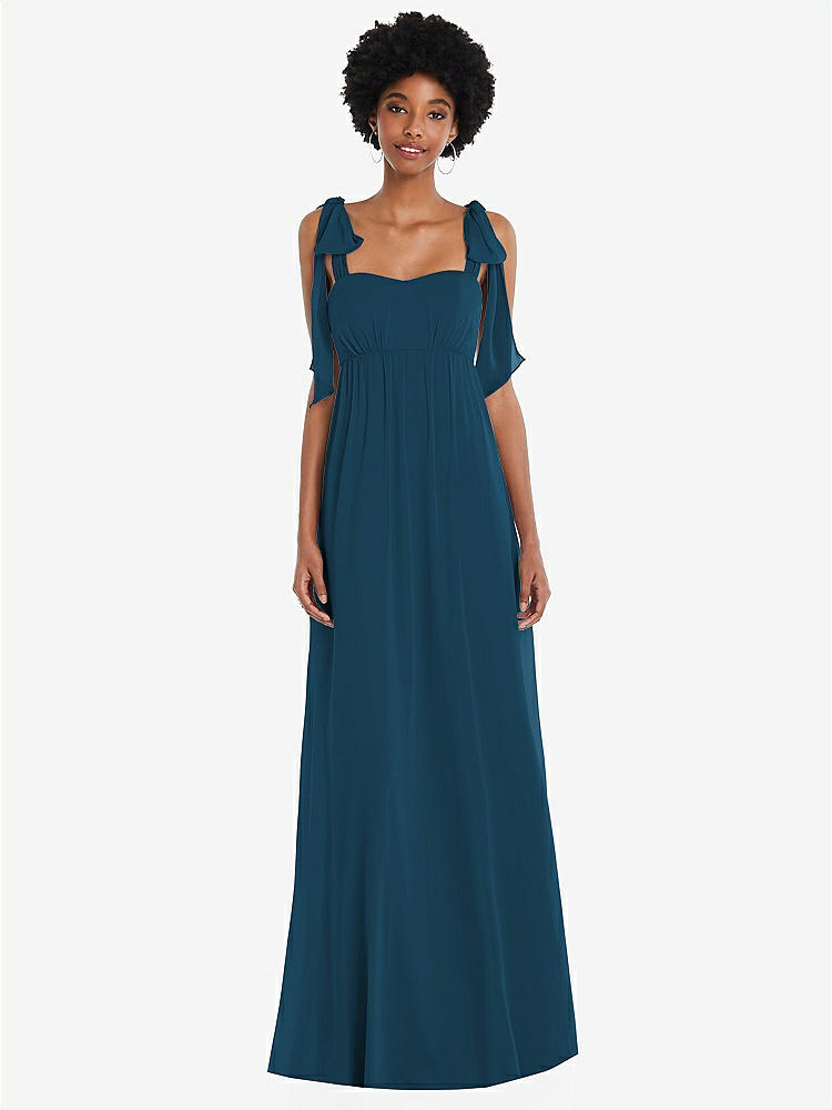 M718, Elegant Low V-Neck Crepe Bridesmaid Dress
