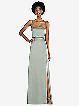 Plunge Halter Open-back Maxi Bias Bridesmaid Dress With Low Tie