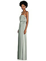 High-Neck Low Tie-Back Maxi Dress with Adjustable Straps