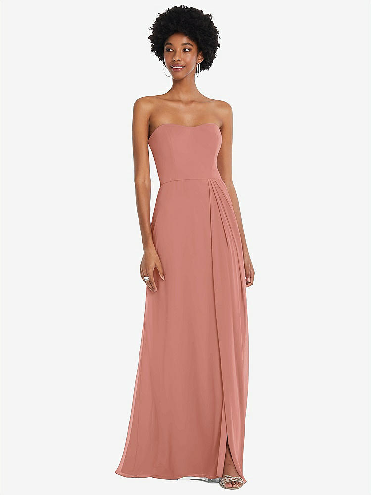 Criss Cross Halter Princess Line Trumpet Gown by Dessy Collection 3093 in  Desert Rose size 10US (12AUS)