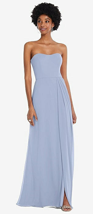 Strapless light best sale blue dress