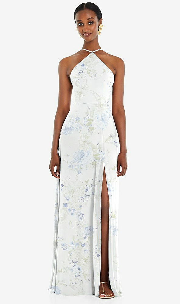 White halter sale neck maxi dress