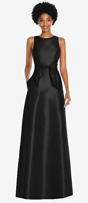 Alfred sung store black bridesmaid dress