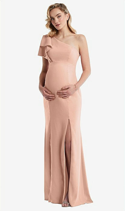 Peach maternity hot sale bridesmaid dresses