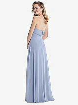 Strapless Scoop Back Maxi Bridesmaid Dress With Front Slit In Cobalt Blue