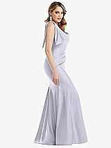 Cascading Bow One-shoulder Stretch Satin Mermaid Bridesmaid Dress