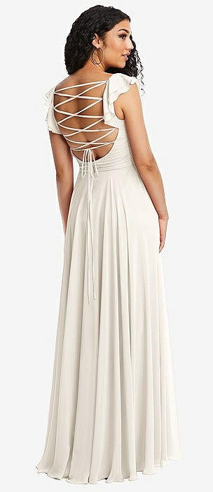 Crisscross Backless Split Thigh Plus size Maxi Dress - Bella Bridesmaids