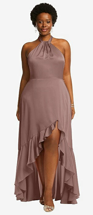Scarf Tie High-Neck Halter Maxi Slip Dress by Social Bridesmaid 8223  available in 29 colours