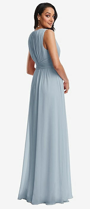 Dessy collection surplice ruched best sale chiffon gown