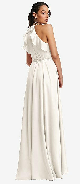 White Halter Bridesmaid Dresses