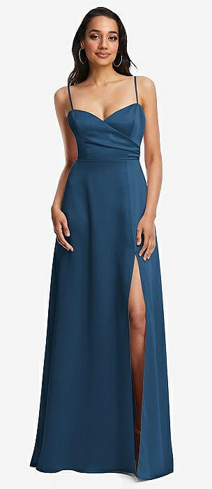 Fashion Blue Spandex Multiway Long Bridesmaid Dress - Lunss