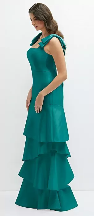 Cheap Dark Green Bridesmaid Dresses Off Shoulder Long Wedding Party Dr –  MyChicDress