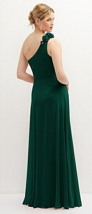 Good Times Only Hunter Green One-Shoulder Maxi Dress